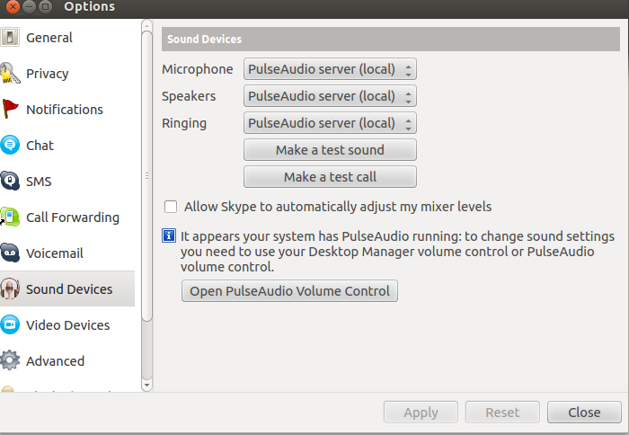 audio mixer on skype for mac